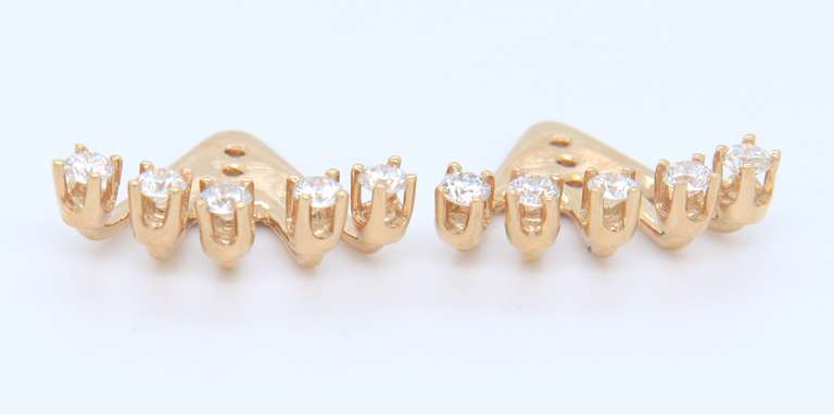 Dazzling Yellow Gold Diamond Spray Earring Jackets