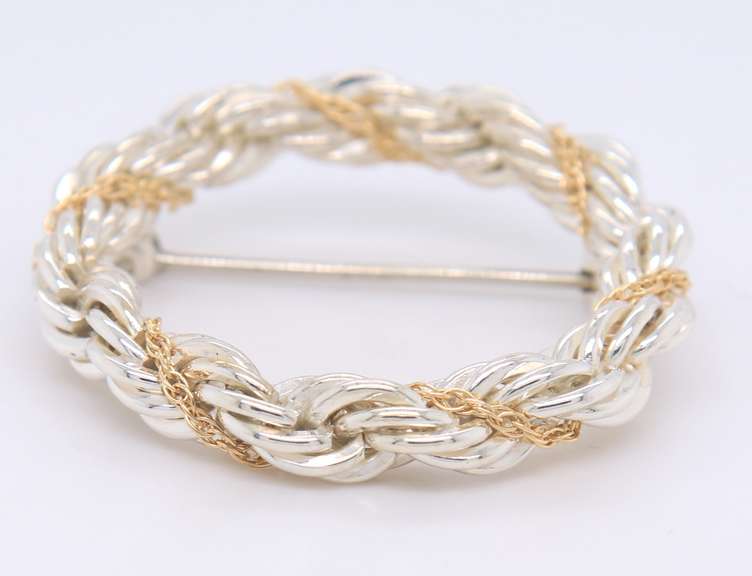 Tiffany & Co Rope Circle Pin in Sterling Silver