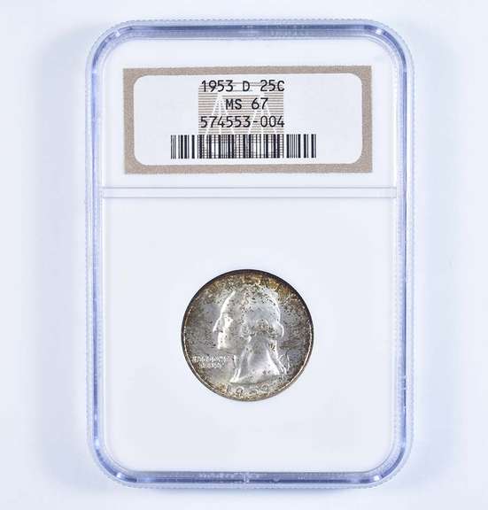 MS67 1953-D Washington Quarter - Graded NGC
