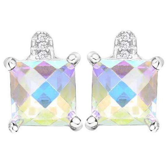 3 CARAT MERCURY MYSTIC TOPAZ 925 STERLING SILVER EARRINGS