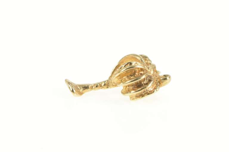 9K Yellow Gold 3D Palm Tree Beach Ocean Motif Charm/Pendant