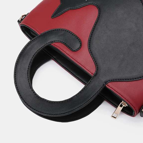 Black Cat Tail Handle Crossbody Bag