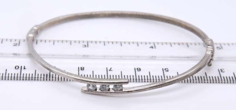 Vintage Serling Silver Cubic Zirconia Bangle