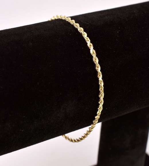 Classic Rope Chain Bracelet in 14K Yellow Gold
