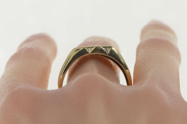 10K Yellow Gold 0.50 Ctw Diamond Squared Men's Statement Ring