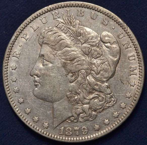 1879 Morgan Silver Dollar, AU.