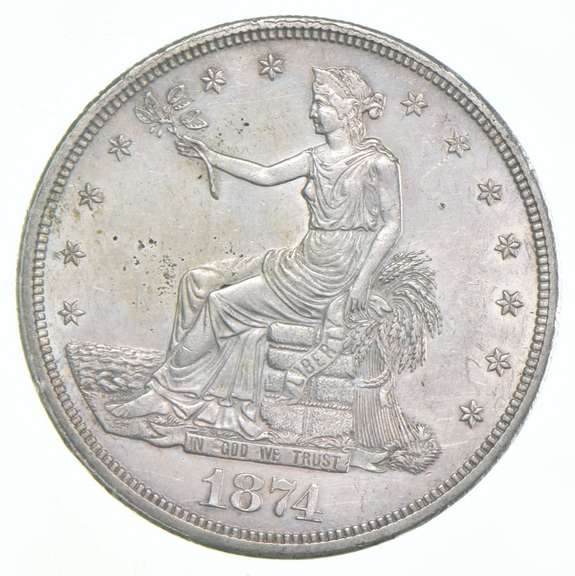 1874-CC Seated Liberty Trade Dollar