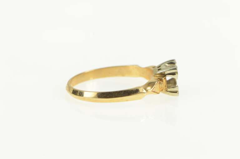 14K Yellow Gold 5.0mm Engagement Setting Vintage NOS 1950's Ring