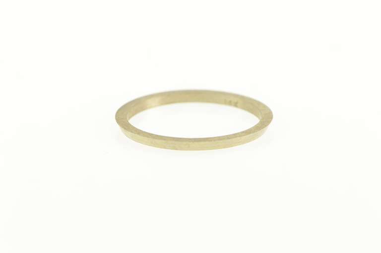 14K White Gold Grooved Vintage NOS 1950's 1.3mm Band Ring