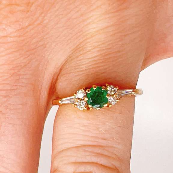 14kt Gold, Emerald, & Diamond Cocktail Ring