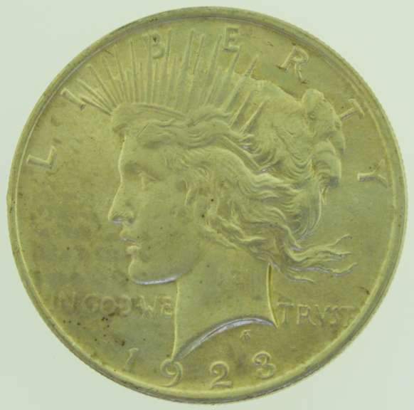 1923 Peace Silver Dollars $1 US Coin Flashy White Slider BU