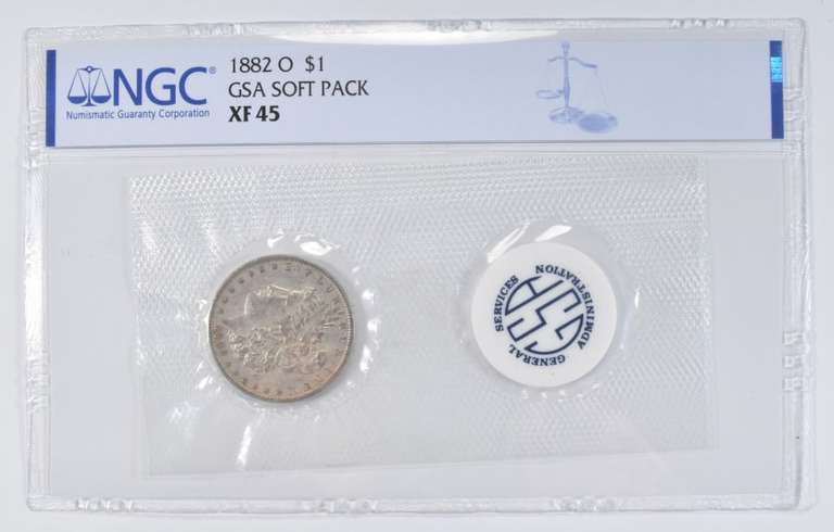 XF45 1882-O Morgan Silver Dollar - GSA Soft Pack - Graded NGC