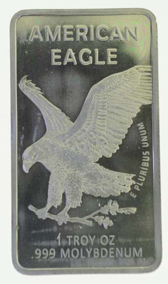 Walking Liberty  1 Troy Ounce 1Oz .999 Pure Molybdenum (Mo) Metal Silver Bar