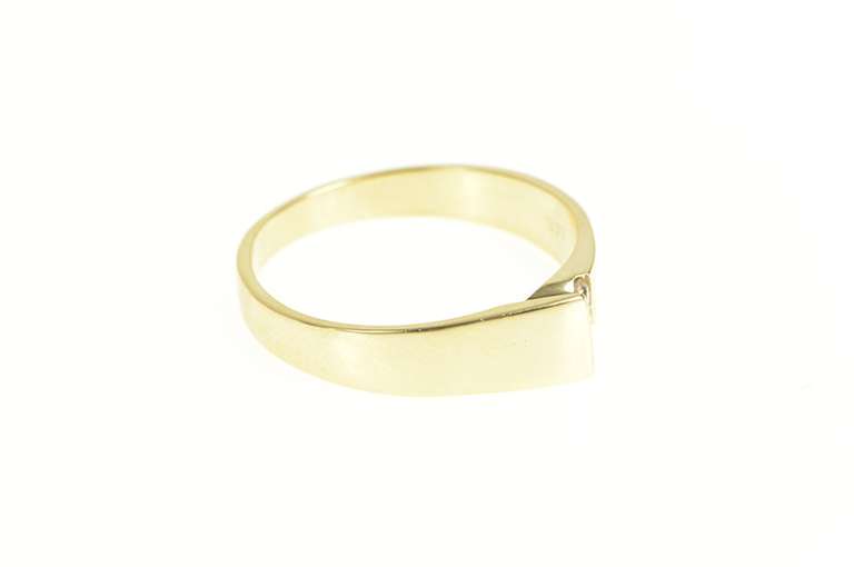 14K Yellow Gold Squared Diamond Asymmetrical Wedding Ring