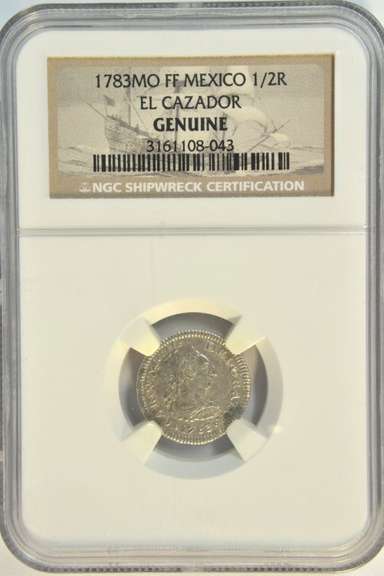 Scarce 1783 Mexico El Cazador 1/2 Real. NGC Genuine holder