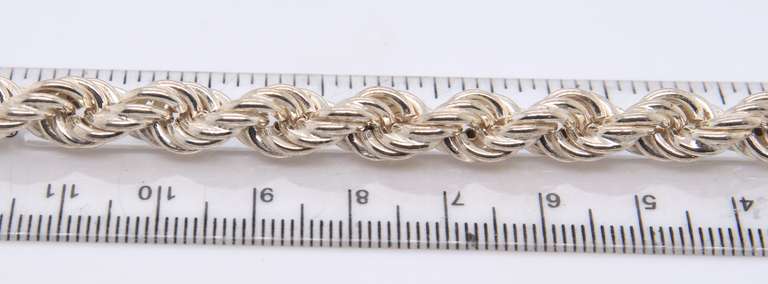 Vintage Italian 925 Sterling Silver Rope Bracelet