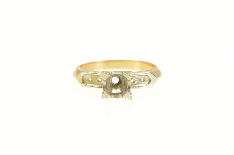14K Yellow Gold Vintage NOS 1950's 5.0mm Engagement Setting Ring