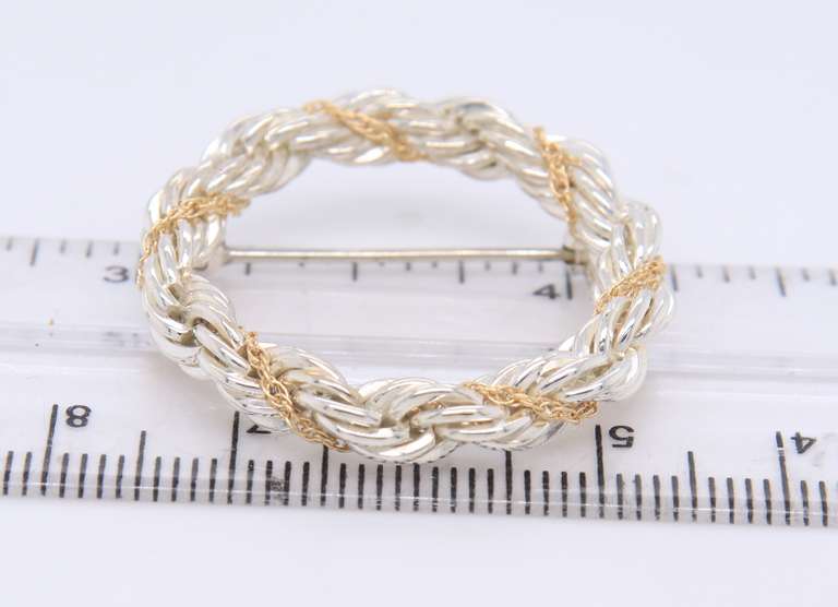 Tiffany & Co Rope Circle Pin in Sterling Silver