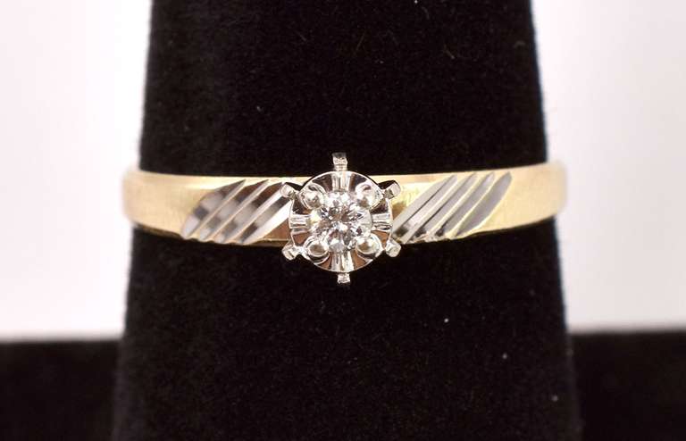 Petite Diamond Ring in Yellow Gold