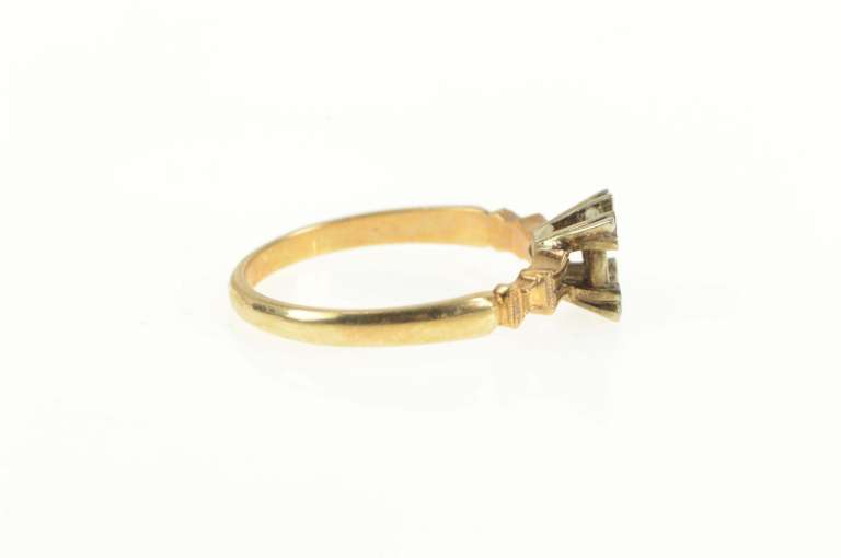 14K Yellow Gold Vintage NOS 1950's 3.9mm Engagement Setting Ring