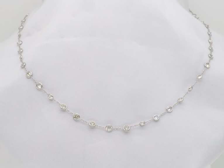Platinum Diamonds By The Yard Necklace