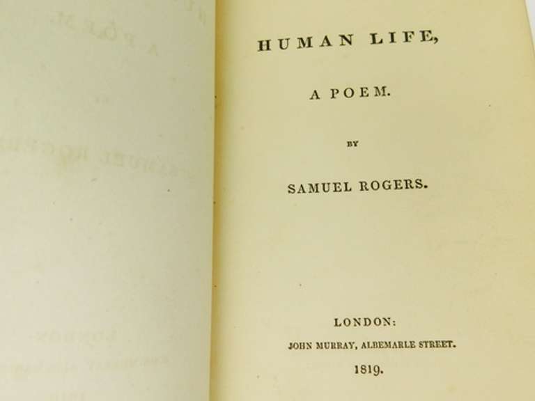 1819 Human Life, A Poem by Samuel Rogers