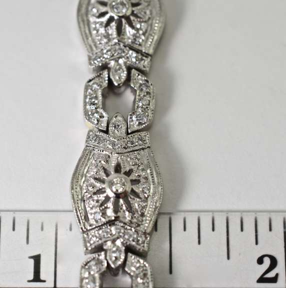 Elegant Heavy Platinum and Diamond Bracelet