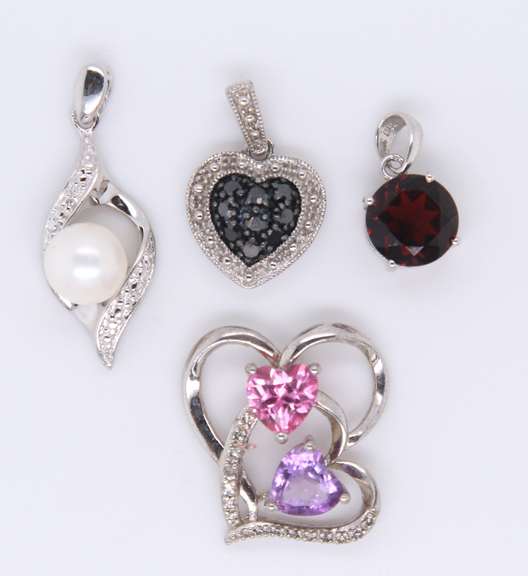 Group Lot of 4 Sterling Silver Pendants