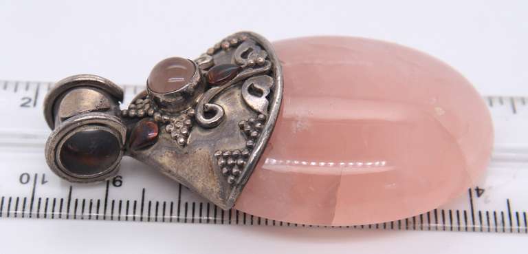 Vintage Sterling Silver Quartz Pendant