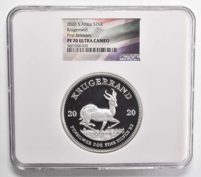 PF70UCAM 2020 South Africa 2 Krugerrand 2 Oz Silver First Releases NGC