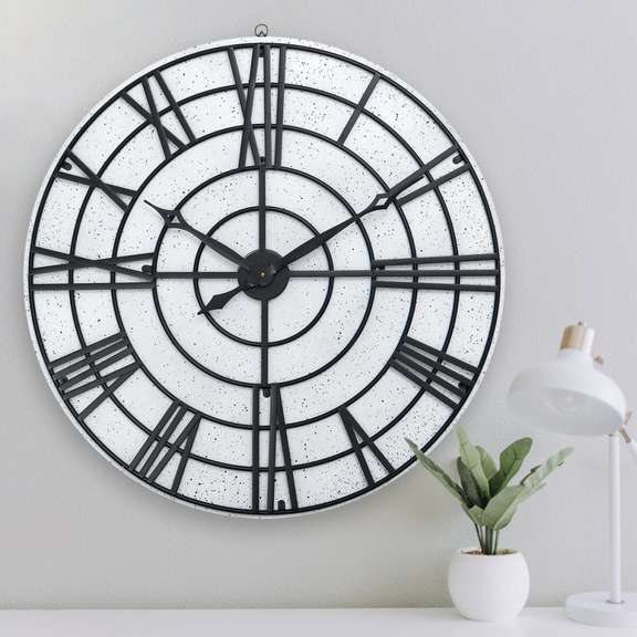 32 Inch Metal Wall Clock Roman Digital Iron Wall Clock
