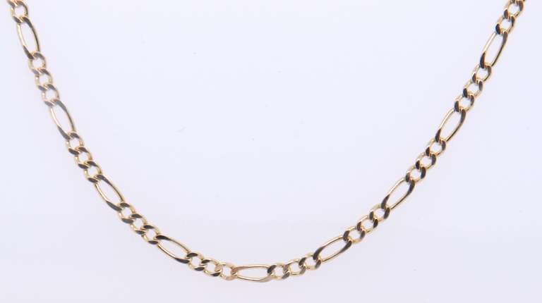 Amazing Yellow Gold Figaro Chain Necklace