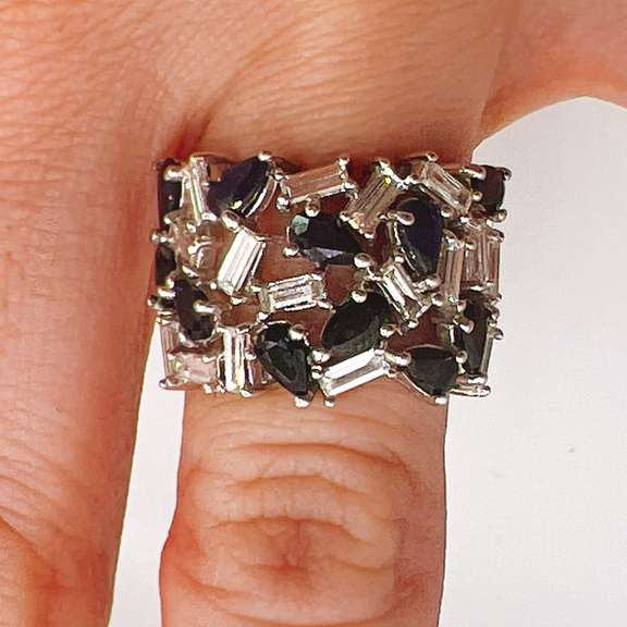 14kt Gold, Blue Sapphire & Diamond Ring