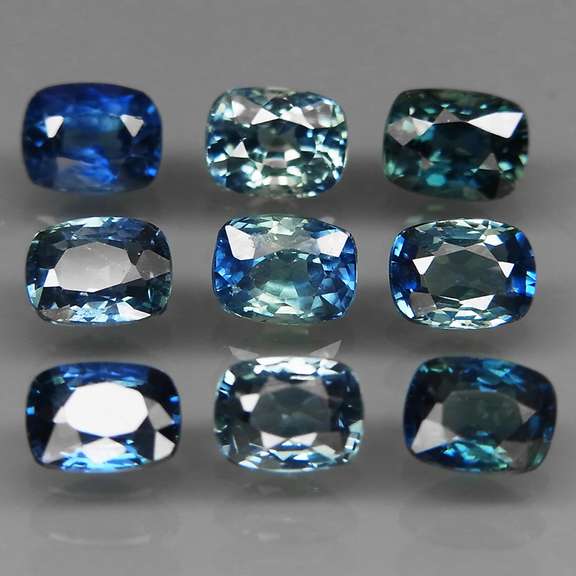 Rich blue 3.42ct cushion cut Sapphire set