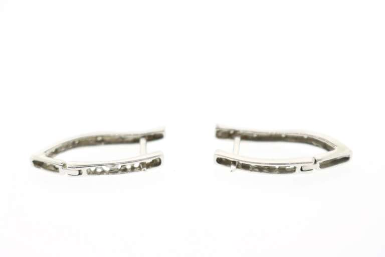 Ever So Slightly S Diamond Earrings in 18KT White Gold