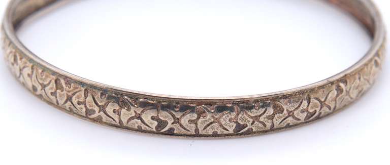 Vintage Sterling Silver Engraved Bangle