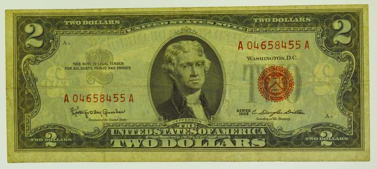 1963 Red Seal $2 Bill