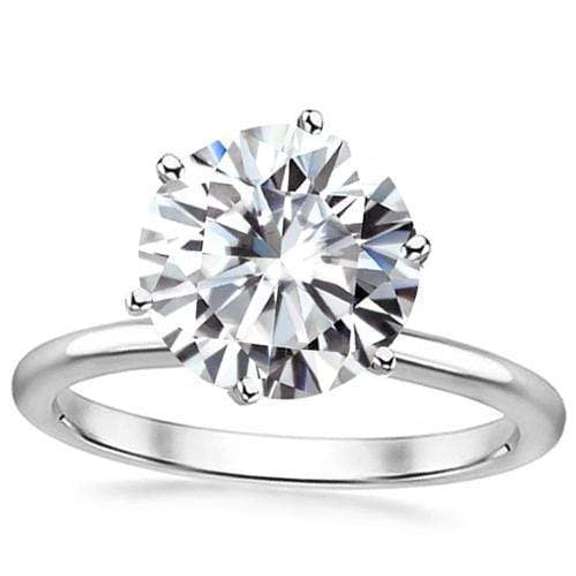 CERTIFIED 4.00 CT DIAMOND MOISSANITE (D COLOR/VVS) SOLITAIRE PT900 WEDDING RING