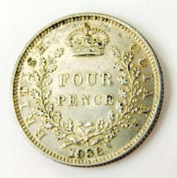1938 4 Pence British Guinea Coin