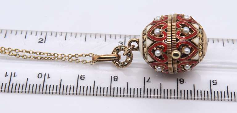 Stauer Ball Locket Pendant on Chain Necklace