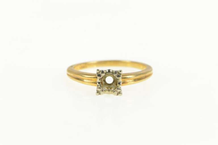 14K Yellow Gold Vintage NOS 1950's Engagement 3.9mm Setting Ring