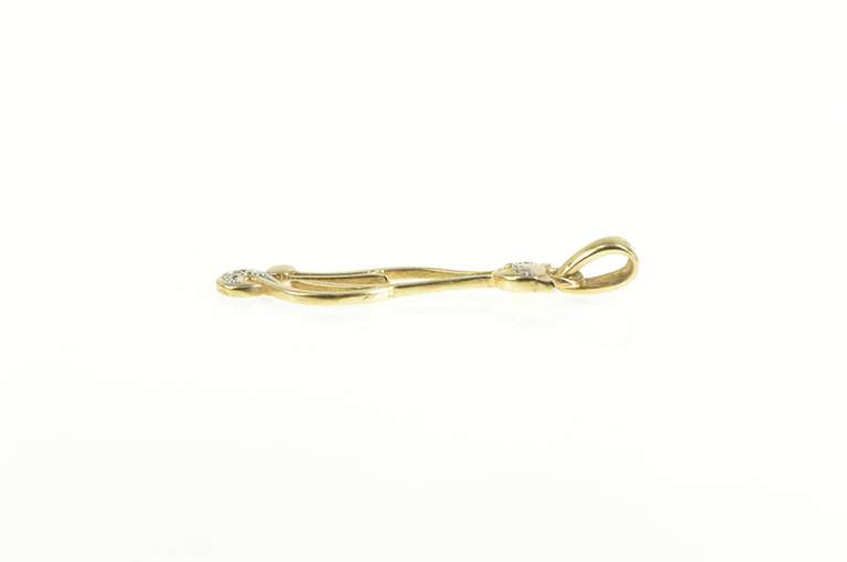 10K Yellow Gold Diamond Eyed Cat Stylized Siamese Kitten Charm/Pendant