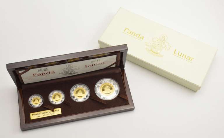 2007 China Panda Lunar 4 Coin Prestige Set Pig 1/10-1 Oz .999 Gold