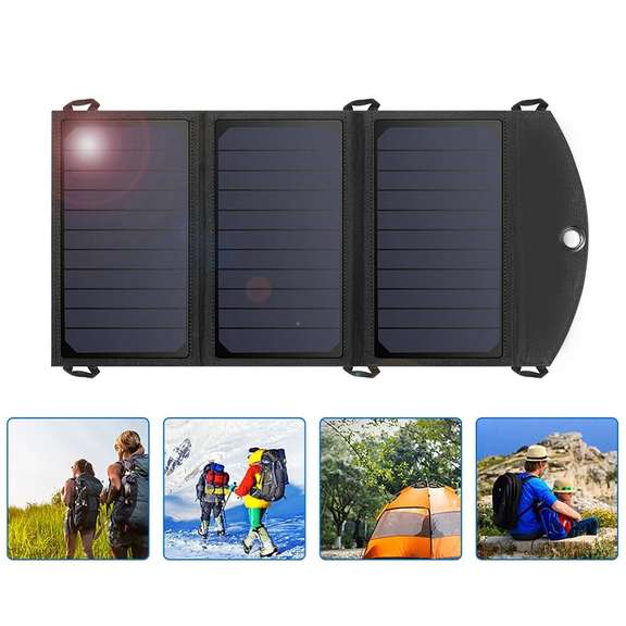 19W Solar Panel Dual USB Port Waterproof Lightweight