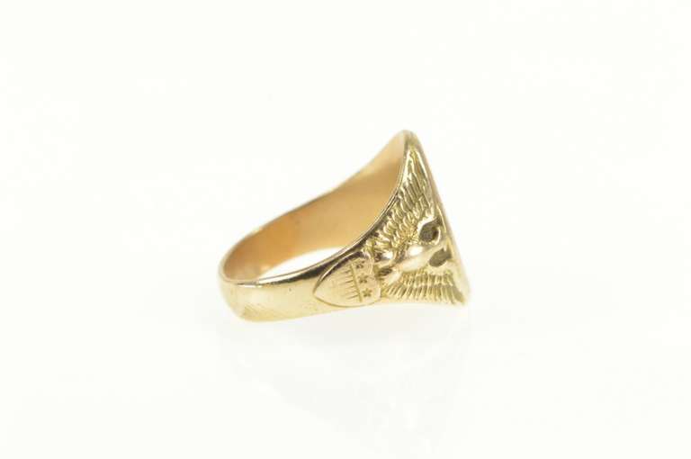 10K Yellow Gold Victorian Etched A CO Monogram Name Initial Ring