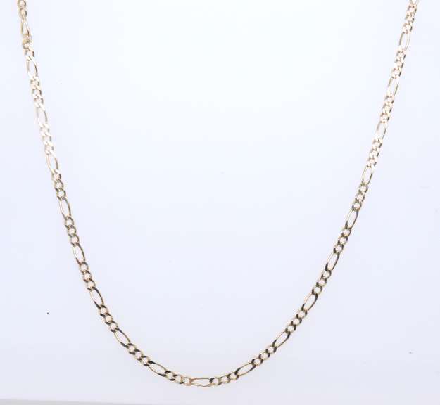 Amazing Yellow Gold Figaro Chain Necklace