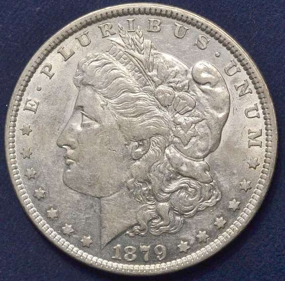 1879 Morgan Silver Dollar, AU.