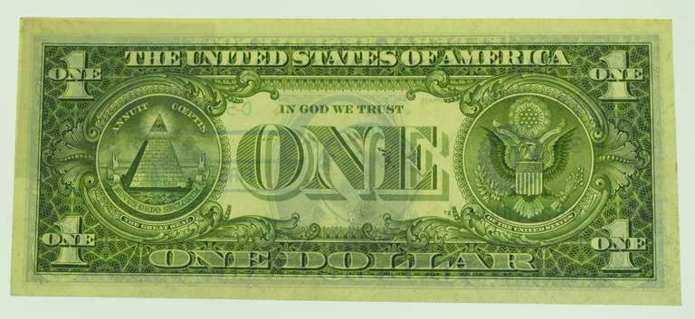 1981 $1 one Dollar Note 1st Day of Issue With Cancellation Stamps