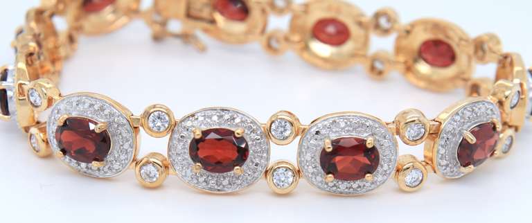 Sterling Silver Garnet Bracelet