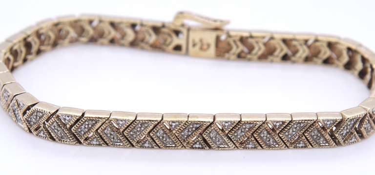 Vintage Sterling Silver Crystal Bracelet